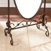 Antique Bronze Finish Metal Cheval Floor Mirror