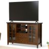 Medium Brown Wood Tall TV Stand for TV's up to 60-inch