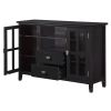 Black Solid Wood 35-inch High TV Stand for TV's up to 60-inch