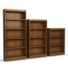 Contemporary 4-Shelf Bookcase in Medium Cherry Wood Finish
