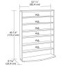 Contemporary 6-Shelf Bookcase Multimedia Storage Rack Tower in Cinnamon Cherry FInish