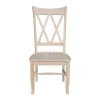 Set of 2 - Traditional Unfinished Wood Dining Chairs