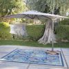 Square 8.5-Ft Offset Patio Umbrella with Mocha Shade and Bronze Finish Pole