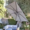 Square 8.5-Ft Offset Patio Umbrella with Mocha Shade and Bronze Finish Pole