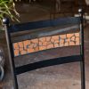 Set of 2 Outdoor Patio Dining Chairs in Black Iron with Terracotta Backrest