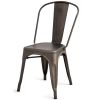 Set of 4 Indoor Outdoor Metal Stackable Bistro Dining Chairs in Copper Finish