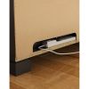 Contemporary TV Stand in Black Finish and Satin Nickel Metal Legs