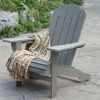 Outdoor Weather Resistant Eucalyptus Wood Adirondack Chair in Driftwood Finish