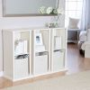 Modern Stacking Storage Unit Vertical Bookcase Bookshelf in Vanilla White Finish