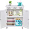 White Modern 2-Door Bathroom Storage Floor Cabinet