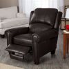 High Quality Top Grain Leather Upholstered Wingback Recliner Club Chair in Chocolate Brown