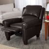 High Quality Top Grain Leather Upholstered Wingback Recliner Club Chair in Chocolate Brown