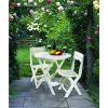 3-Piece Folding Outdoor Patio Furniture Bistro Set in White