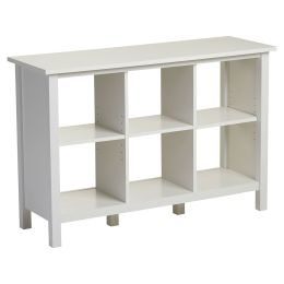 Adjustable Shelf 6-Cube Bookcase Storage Unit in White