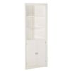 White Corner Bathroom Linen Cabinet with Shelves