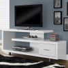 White Modern TV Stand - Fits up to 60-inch Flat Screen TV