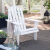 White Wood Classic Adirondack Chair with Comfort Back Design