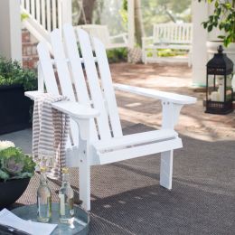 White Wood Classic Adirondack Chair with Comfort Back Design