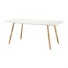 White Top Mid-Century Coffee Table with Solid Wood Legs