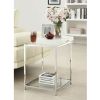 Modern Classic Metal End Table with White Removable Tray