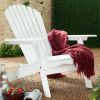 Folding Adirondack Chair in White Wood Finish