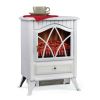 White Ivory 400 Square Foot Electric Space Heater Fireplace Stove