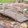 12-Ft Wooden Garden Bridge with Rails in Unfinished Fir Wood