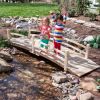 12-Ft Wooden Garden Bridge with Rails in Unfinished Fir Wood