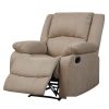 Beige Microfiber Upholstered Recliner Chair