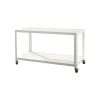 White Metal Modern TV Stand Cart with Bottom Storage Shelf