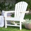 Outdoor Weather Resistant Patio Deck Garden Adirondack Chair in White Resin