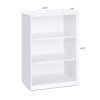 Modern 3-Shelf Bookcase in White Wood Finish