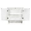 White Bathroom Wall Cabinet with Storage Shelf and Towel Bar