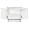 White Bathroom Wall Cabinet with Storage Shelf and Towel Bar