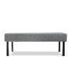 Modern Grey Linen Upholstered Memory Foam Button-Tufted Accent Bench