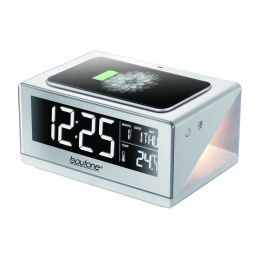 Boytone BT-12W Fast Wireless Charging Digital Alarm Clock with Temperature and Calendar Display, Bed Light