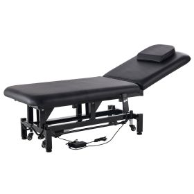 Professional Electric Lift Massage Table, 0-45° Adjustable Backrest Medical Table Beauty Bed, Height Adjustable Tattoo Spa Table on Wheels