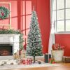 6ft Artificial Snow Flocked Christmas Tree with Foldable Steel Stand Home Indoor Decoration Green