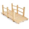 5 Feet Wooden Garden Bridge - 100% Fir Wood Construction, Easy Assembly with Hardware, Ideal for Backyard/Gravel Road/Farm