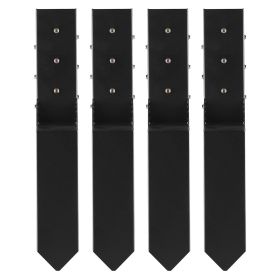 Fence Post Anchor Repair Kit, 4 Pack Inner Diameter 3.5 x3.5 Inches Heavy Duty Steel Fence Post Support Stakes, Anchor Ground Spike for Repair Tilted
