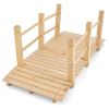 5 Feet Wooden Garden Bridge - 100% Fir Wood Construction, Easy Assembly with Hardware, Ideal for Backyard/Gravel Road/Farm