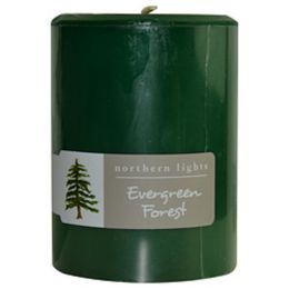 Evergreen Forest One 3x4 Inch Pillar Candle. Burns Approx. 80 Hrs. For Anyone