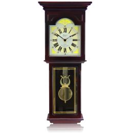 Bedford Clock Collection Redwood 23 Inch Readwood Oak Finish Wall Clock