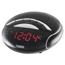 NAXA Electronics NRC-170 PLL Digital Dual Alarm Clock with AM/FM Radio and Snooze