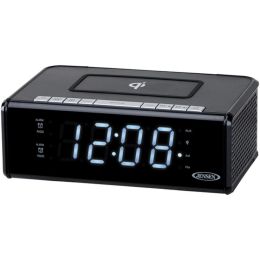JENSEN QiCR-200 Dual Alarm Clock Radio with Qi Charging