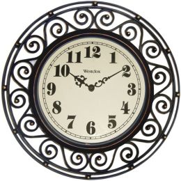 Westclox 32021 12" Filigree Rubbed Bronze Finish Clock