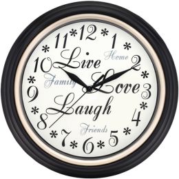 Westclox 32032 12" Round Live Love Laugh Message Clock