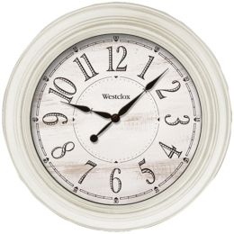 Westclox 32213AW-20 20-Inch Antique White Farmhouse Wall Clock