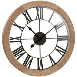 Westclox 38004 15" Round Wood Wall Clock