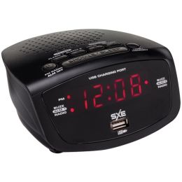 SXE SXE86001X LED Clock Radio with 1-Amp USB